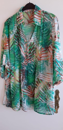 Bluse grün bunt kurzer - grün-bunt, arm